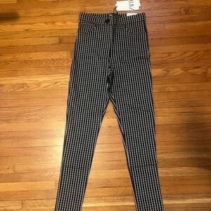 Zara Black and White Plaid Leggings Size S